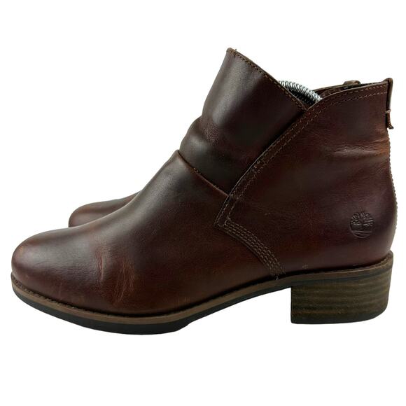 Timberland Women's Chelsea Boots Size US 8 Beckwith Leather Block Ankle Brown - Picture 7 of 13